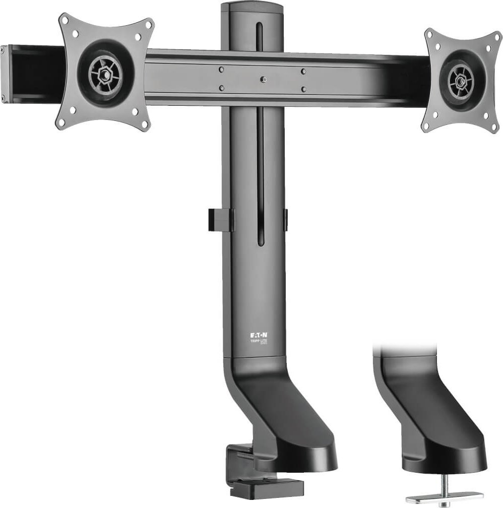 Eaton Tripp Lite Dual-Display Monitor Arm with Desk Clamp and Grommet - Height Adjustable, 17" to 27" Monitors - Befestigungskit - fur 2 LCD-Displays