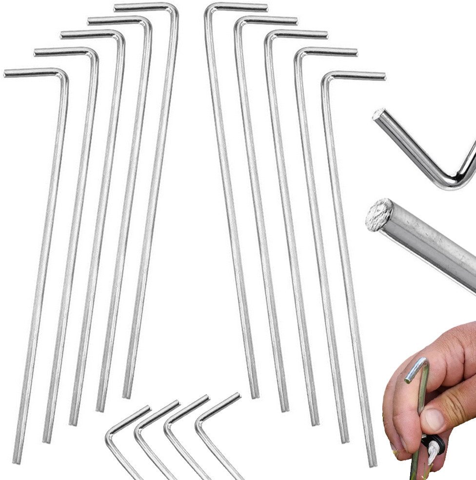 Szpilki do namiotu mocujące śledzie kotwy stal 22cm 10szt hak haczyk kołki