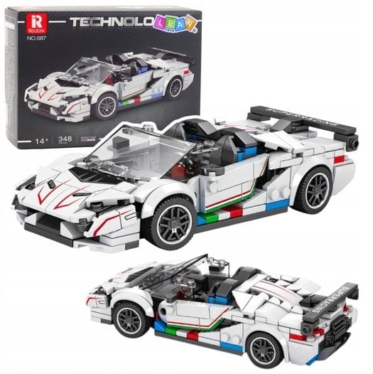 Klocki Konstrukcyjne Samochód Sportowy Kabriolet SVJ Biały 348 el.