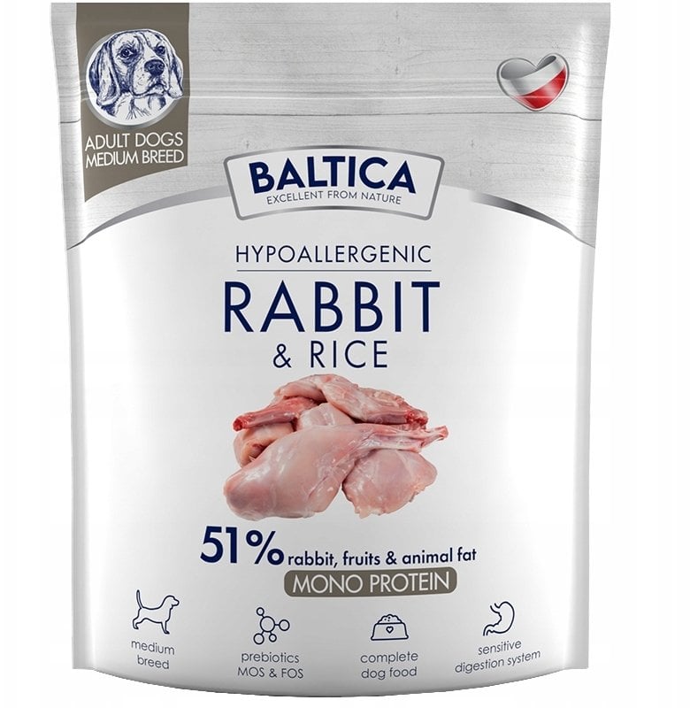 BALTICA NUTRACEUTIC Hypoallergenic Rabbit & Rice M 1kg