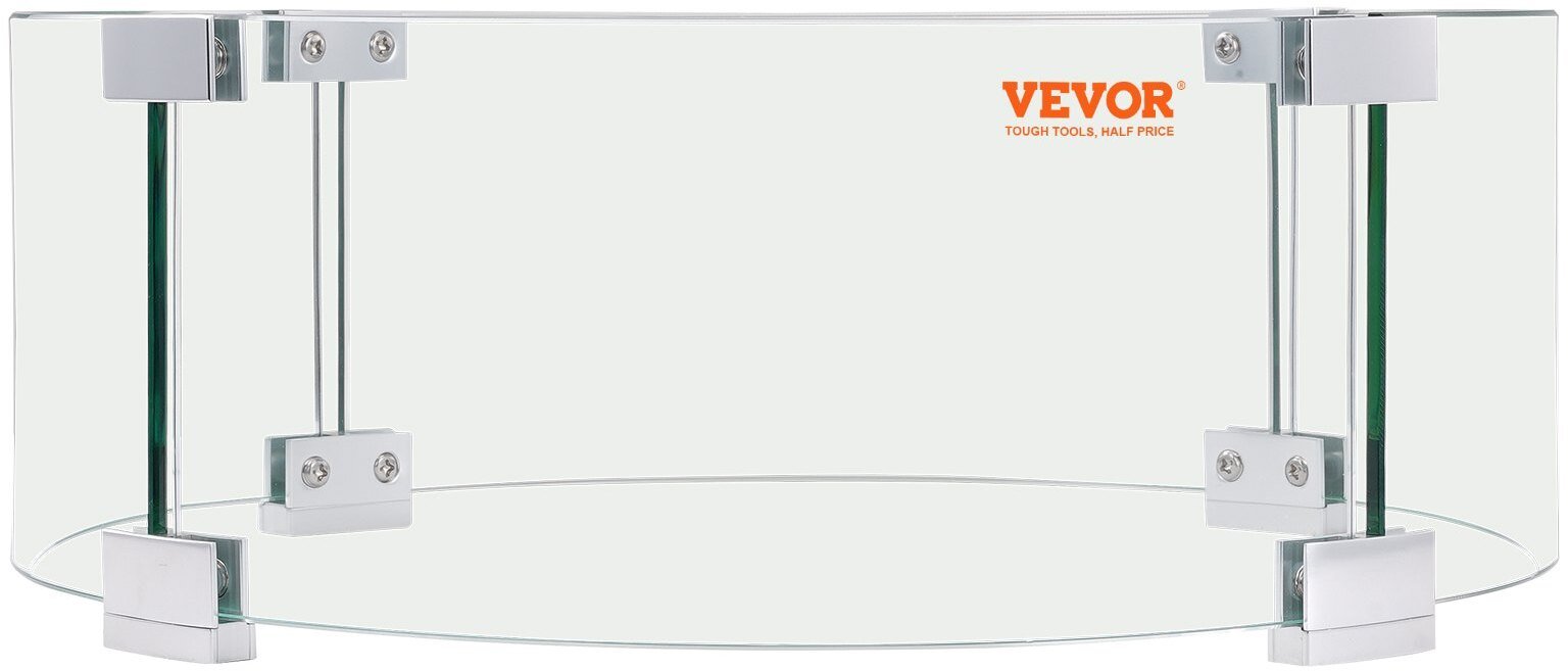 Osłona wiatrowa do ogniska kominka 43x17 cm - szkło hartowane 6mm