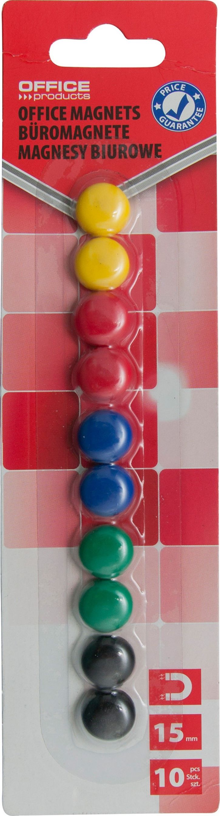 Office Products MAGNES OFFICE PRODUCTS 15MM 10 SZT. MIX KOLORÓW