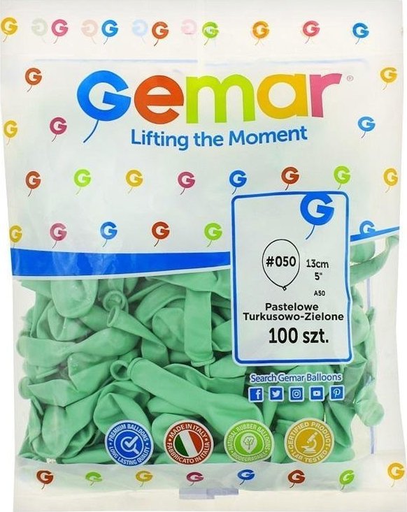GoDan Balony pastelowe turkusowo-zielone 10zszt