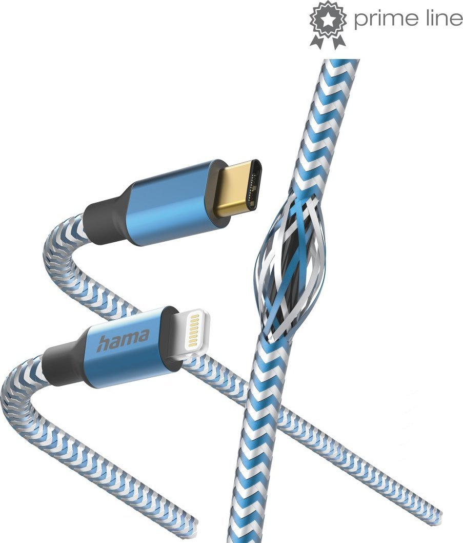 Kabel USB Hama USB-C - Lightning 1.5 m Niebieski (002015610000)