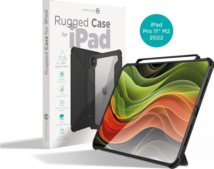 Etui na tablet Mobile Origin Rugged Case czarne- iPad Pro 11" M2 2022 4th gen