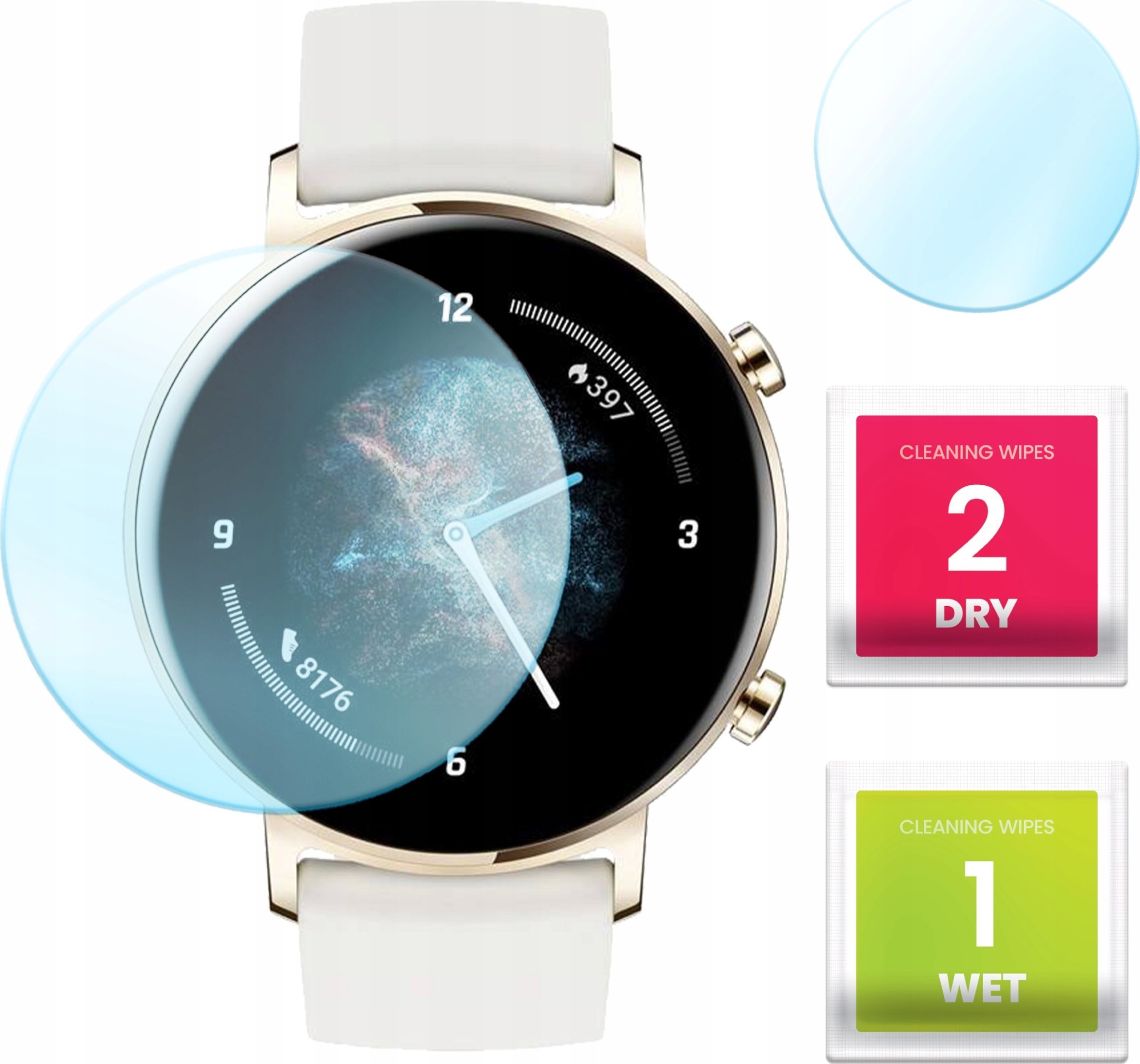 Hello Case Szkło Hybrydowe do Huawei Watch GT 2 (42 mm) (Szybka, Szkiełko, Ochronne)