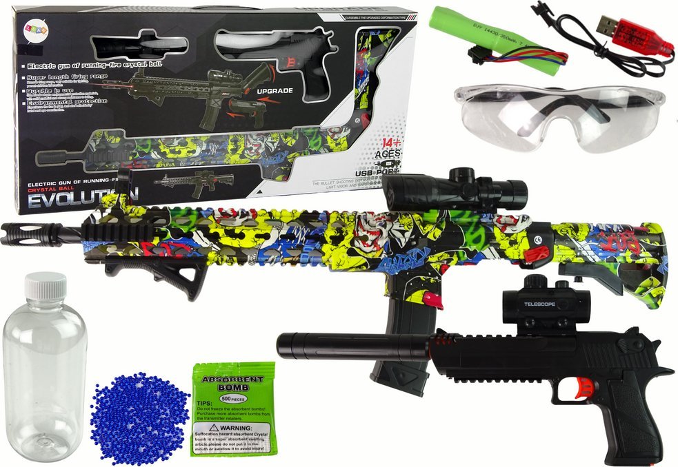 LeanToys Karabin Pistolet na Kulki Wodne Akcesoria Kolorowy
