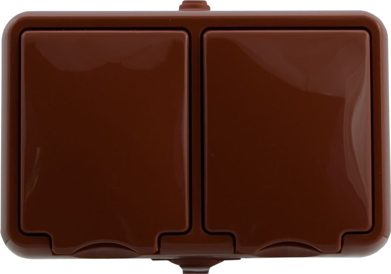 KOS HYDRO LINE Gniazdo hermetyczne podwójne z/u 16A IP44 z klapką pełną klinkier (122236)