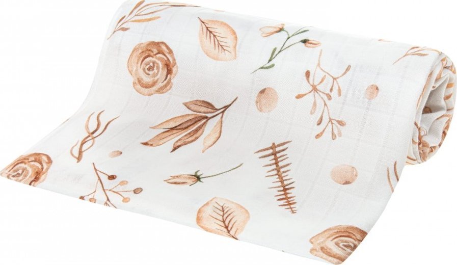 Bocioland BOCIOLAND-BOC0365-PIELUSZKA BAMBUSOWA 75 X75CM KWIATY BOHO