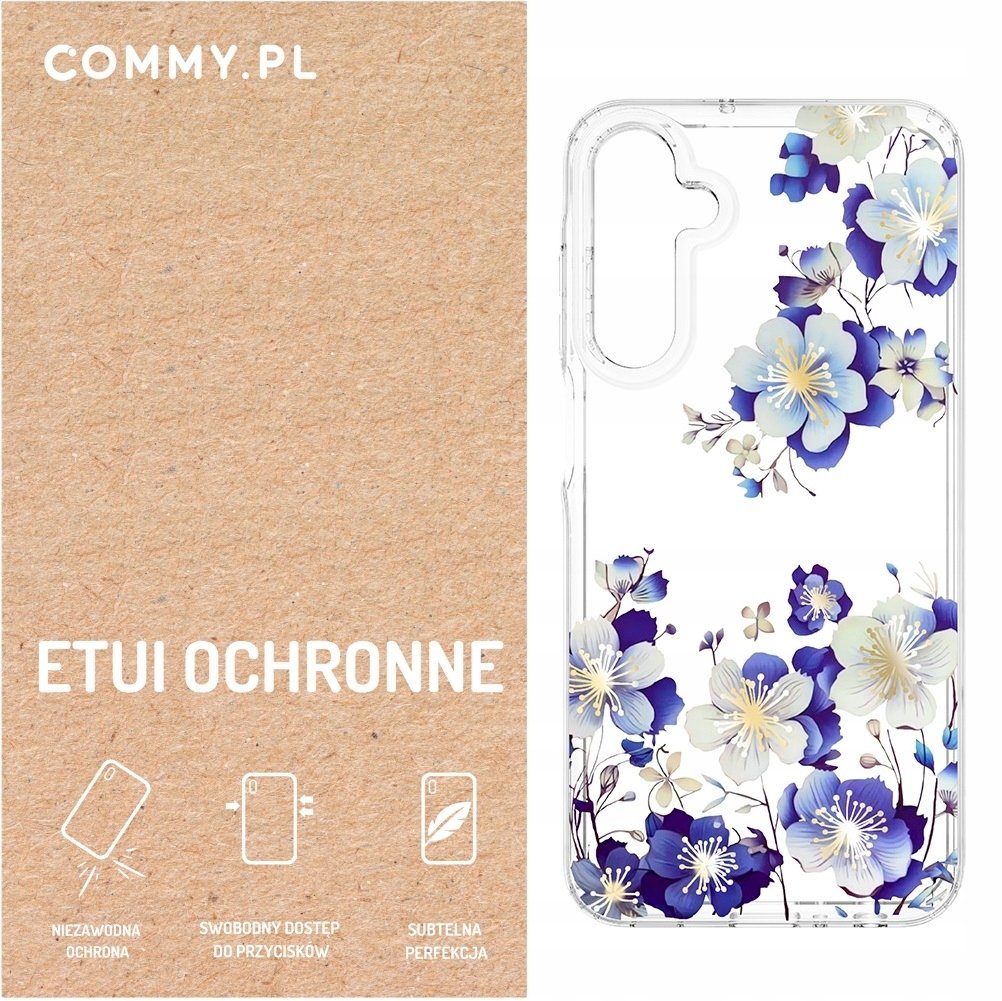Przezroczyste mocne etui kwiaty Commy Samsung Galaxy A25 GLOBAL Case plecki