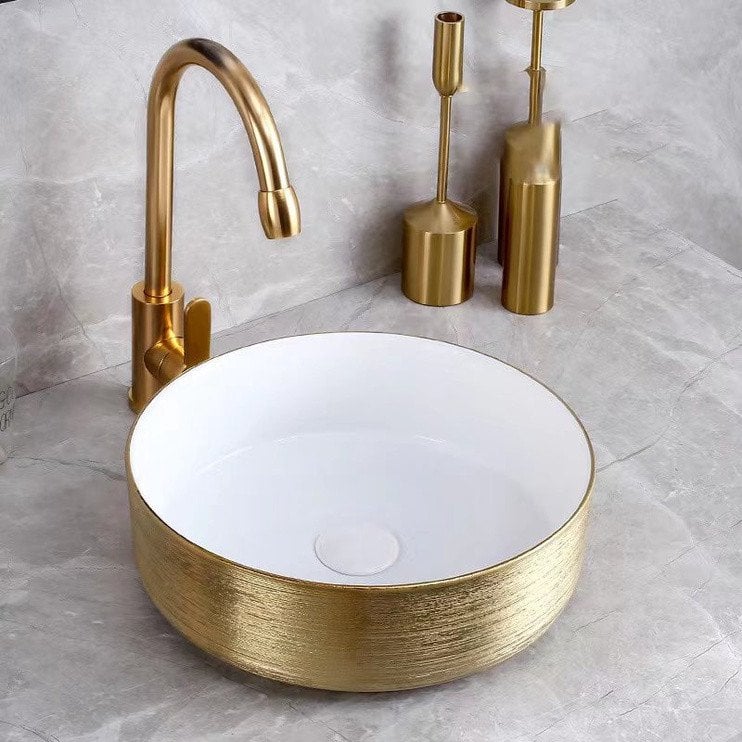 WASHBASIN COUNTERTOP ACB8003 GOLD/WHITE