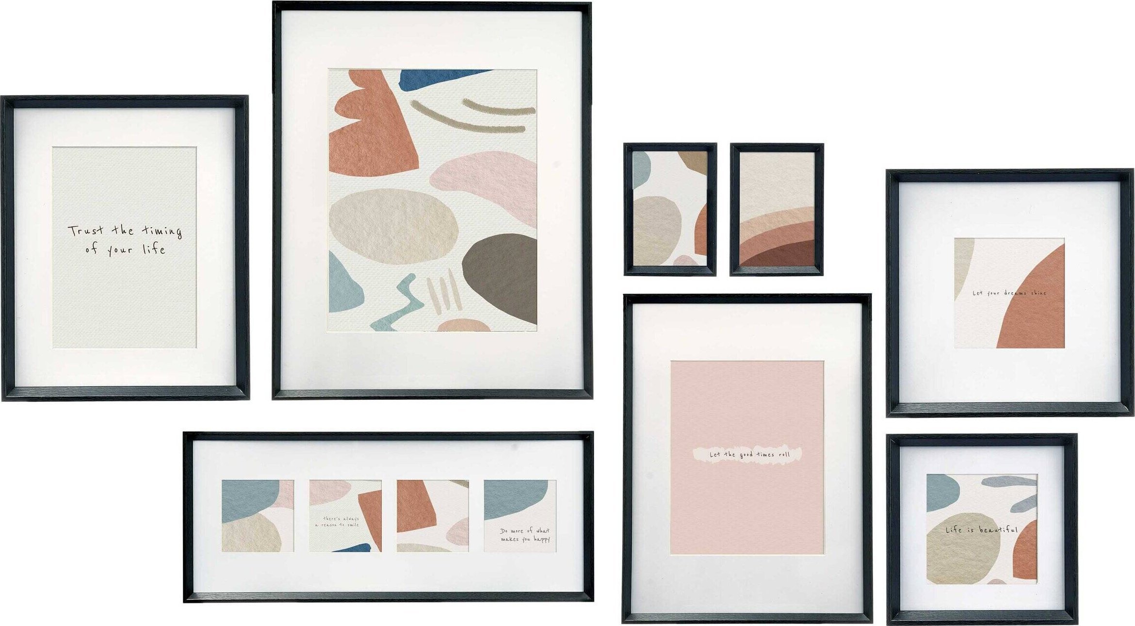 Ramka Giftdecor Ramki na zdjęcia na ścianę MURAL, 8 ramek różnej wielkości