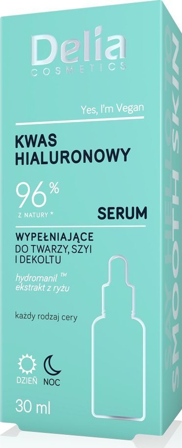 Delia Kwas hialuronowy - 96% z natury - Serum wypełniające do twarzy, szyi i dekoltu 30ml