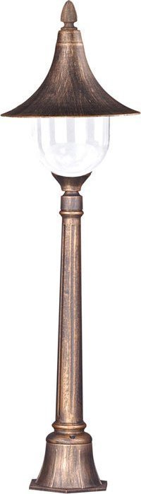 Lumes Czarno-złota lampa ogrodowa stojąca retro słupek - S314-Namza