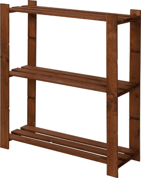 Wamar-Sosenka Regał na książki drewniany B26R 90x80x28 3 półki Brązowy