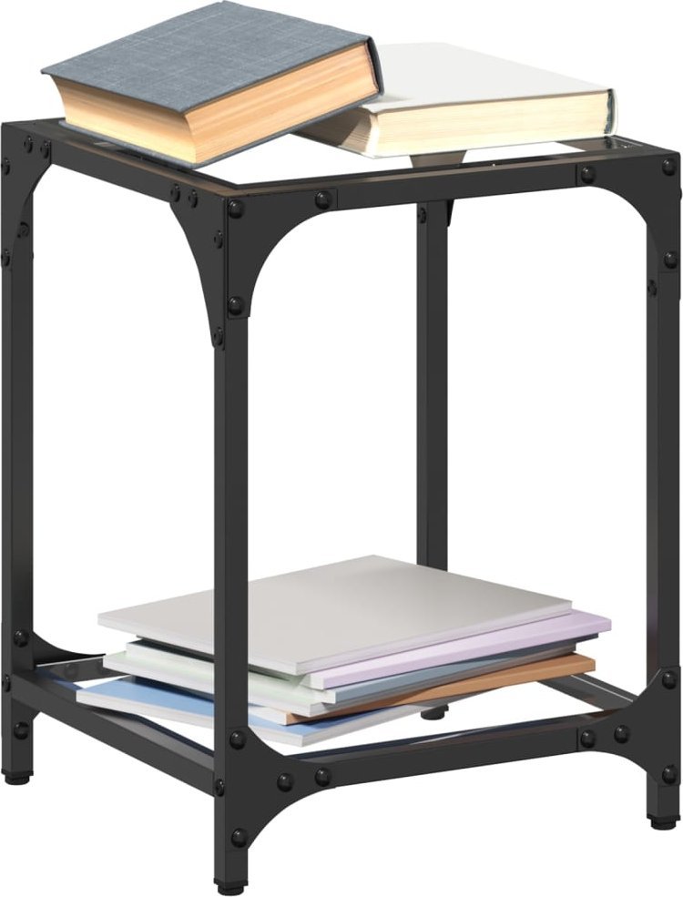 vidaXL Stolik kawowy z przezroczystym, szklanym blatem, 30x30x40 cm