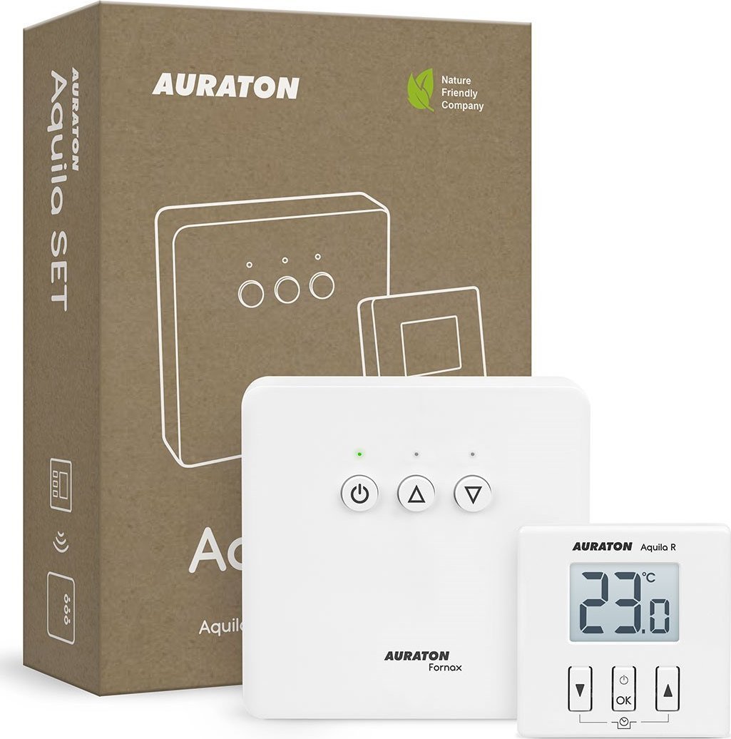 Auraton AURATON Aquila SET - Dobowy, bezprzewodowy regulator temperatury ze sterownikiem urządzenia grzewczego (zestaw), (następca modelu 200RT)