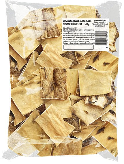 Naturalny przysmak gryzaki dla psa skóra z jelenia 500 g