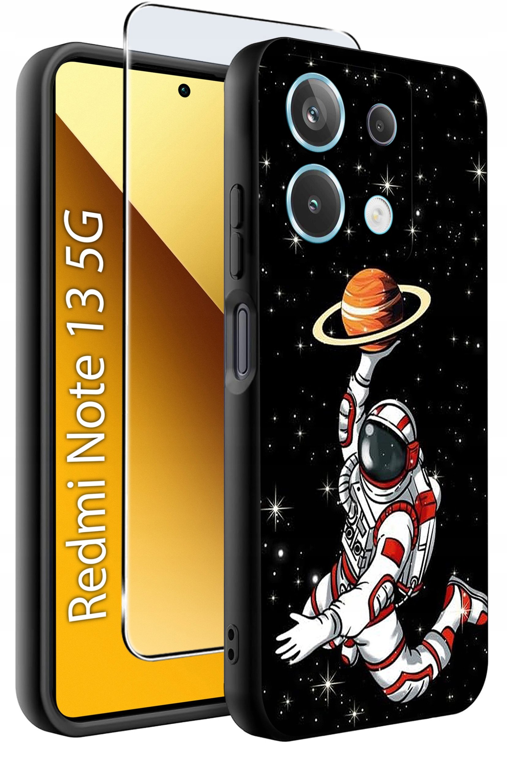 krainaGSM ETUI do Xiaomi Redmi Note 13 5G WZORY SILIKONOWE MATT CASE +SZKŁO 9H