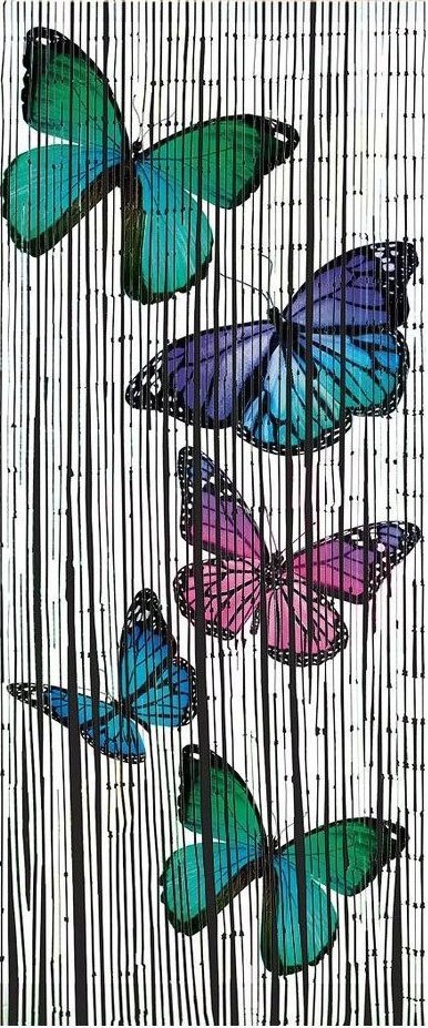 Maximex Zasłona bambusowa Motyle, 90x200 cm