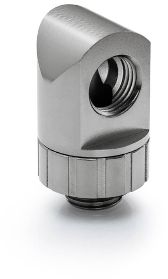 Chłodzenie wodne Barrow Adapter 90 stopni G1/4 Zoll AG na G1/4 Zoll IG - obrotowy, srebrny