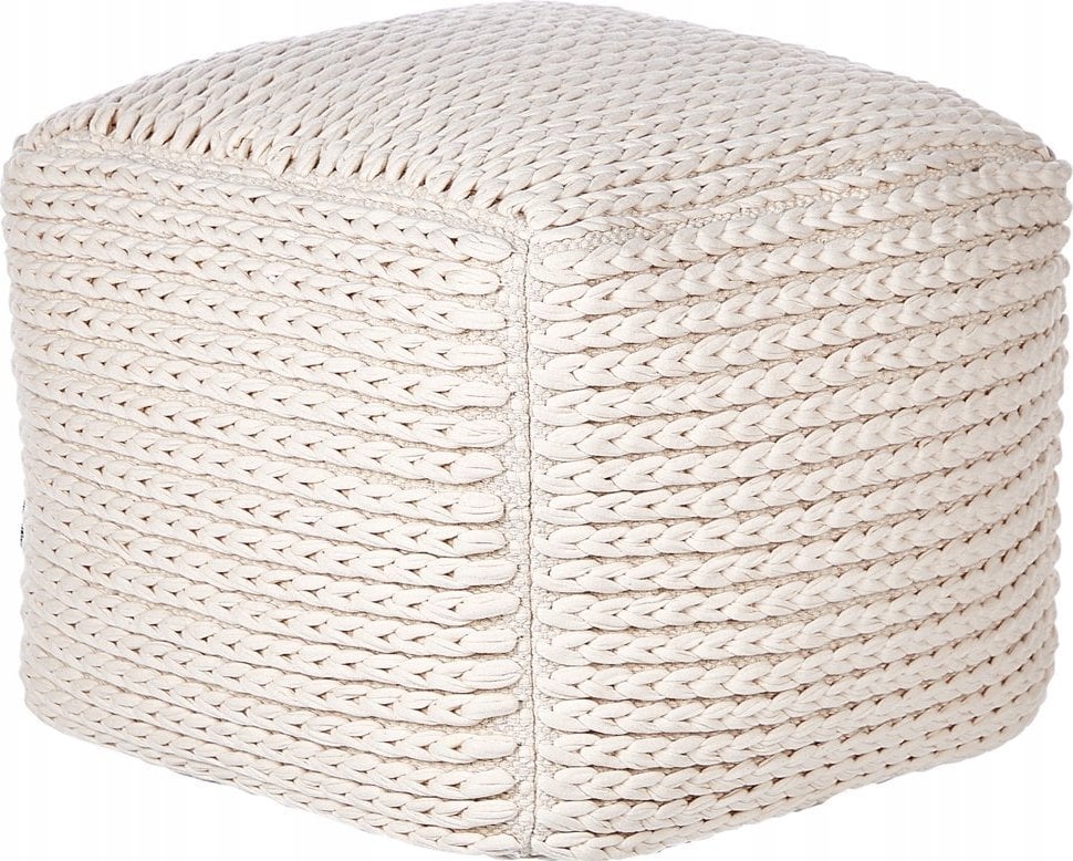 Beliani Puf bawełniany 50 x 50 x 35 cm beżowy DAMAN