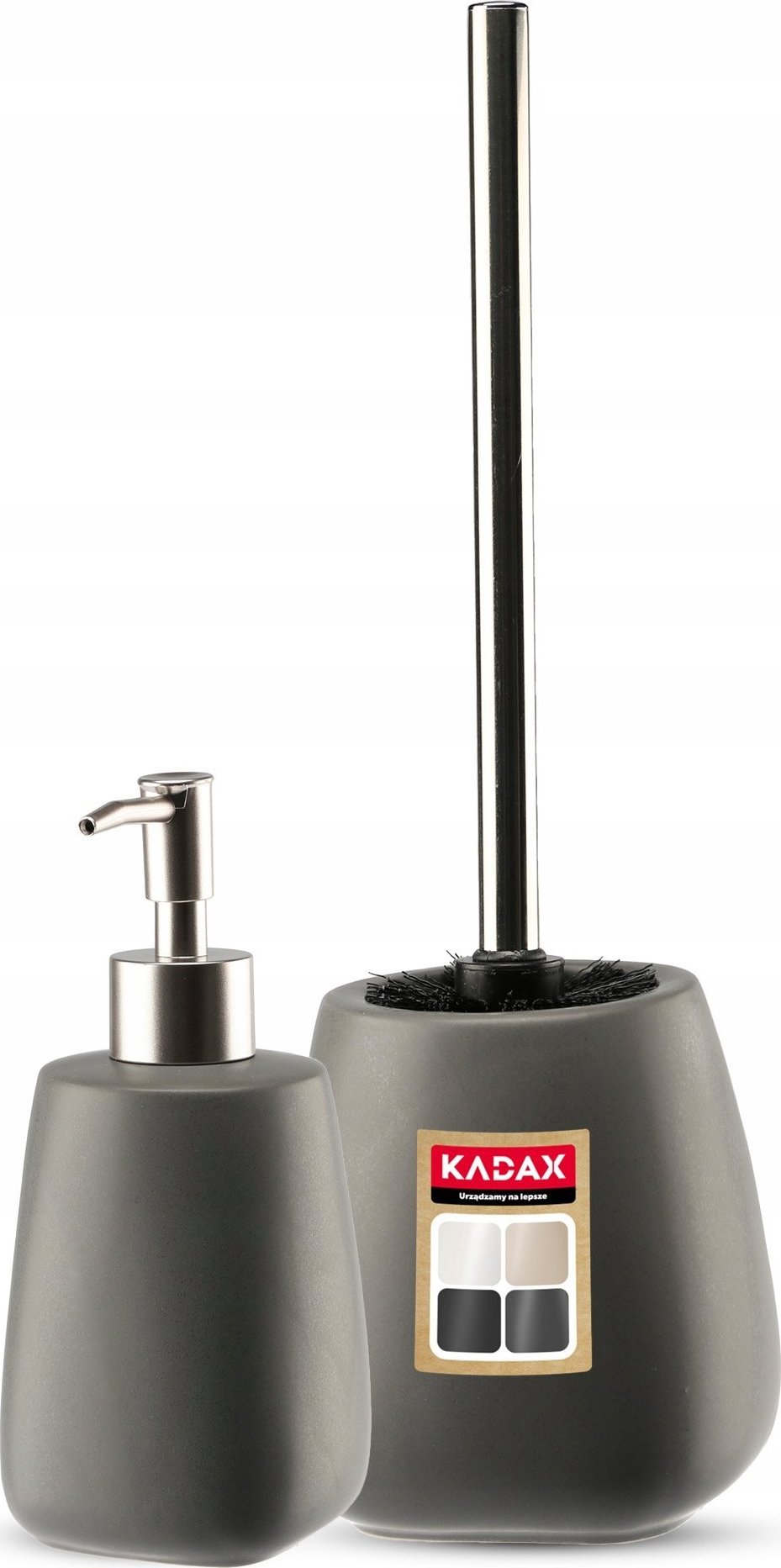 Kadax KADAX Zestaw Łazienkowy Szczotka Wc Dozownik Szary