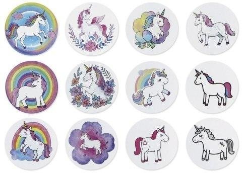 Zdesign Naklejki papierowe na taśmie Jednorożce 500szt