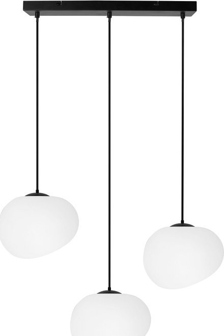 Lampa wisząca Candellux STONES lampa wisząca czarny 20cm 3x40W E27 klosz biały 33-35158