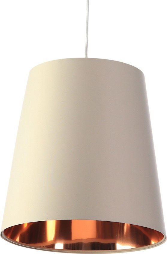 Lampa wisząca Lumes Kremowa lampa wisząca z abażurem rose gold - S405-Arva