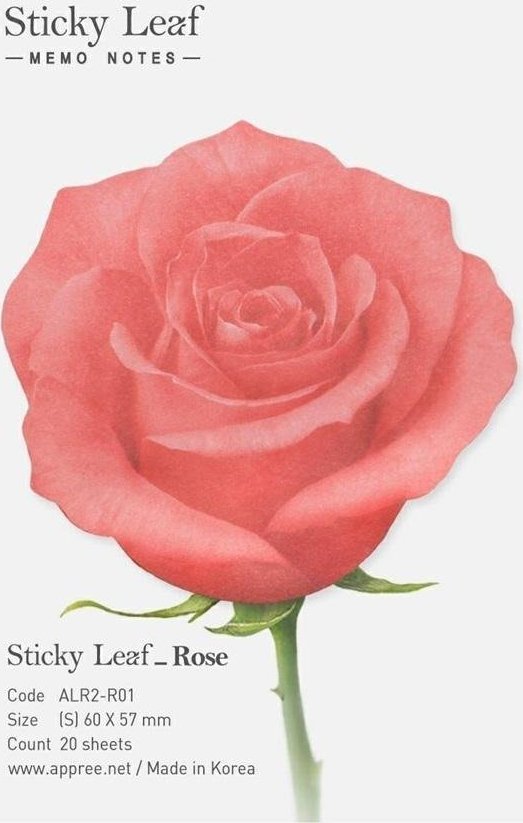 Appree Kartki samoprzylepne - róża czerwona