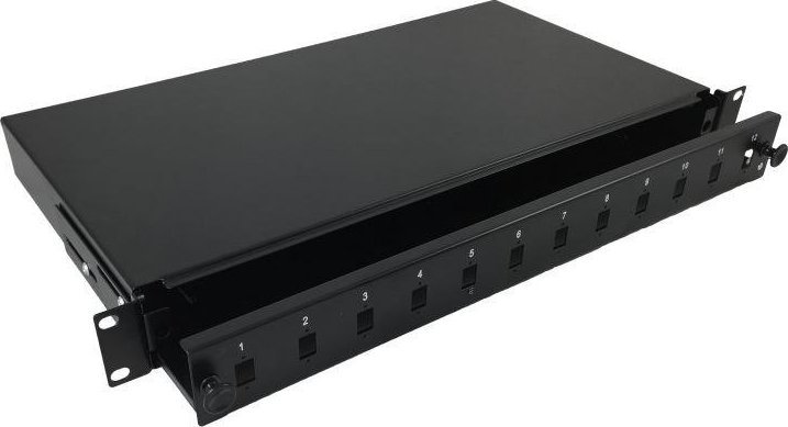 Alantec Panel światłowodowy Przełącznica 12xSC sim 1U Czarny (FOP-1U-12SCS-C)