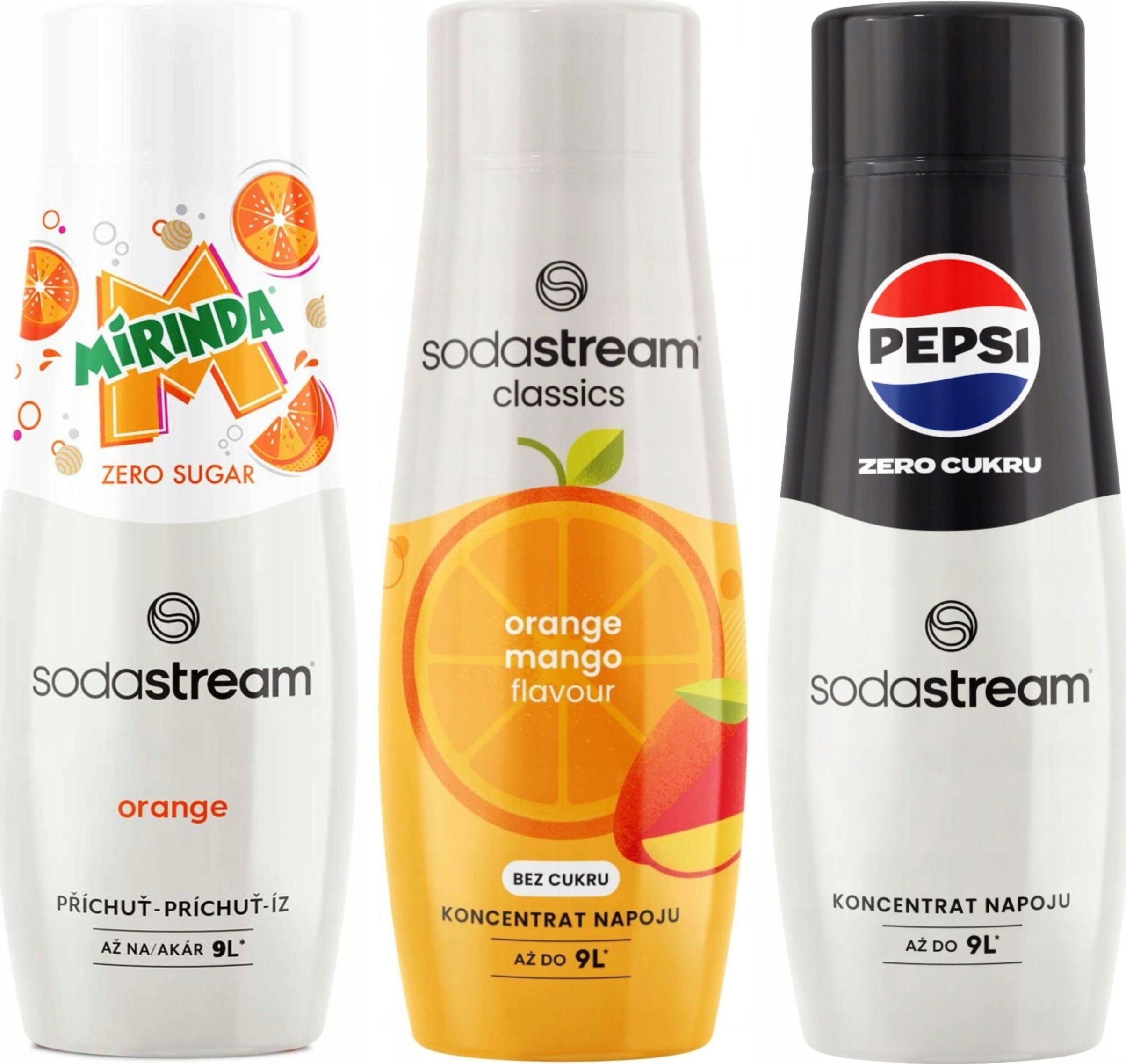 Syrop do saturatora SodaStream Mirinda Zero + Mango + Pepsi Zero