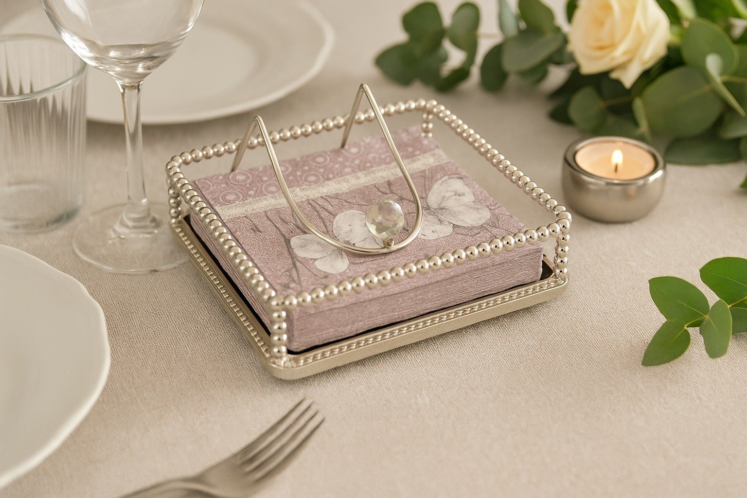 Serwetnik metalowy ozdobny JK0284