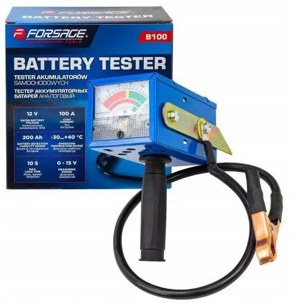 Tester akumulatorów analogowy 12V, 100A, 200Ah (pistoletowy)