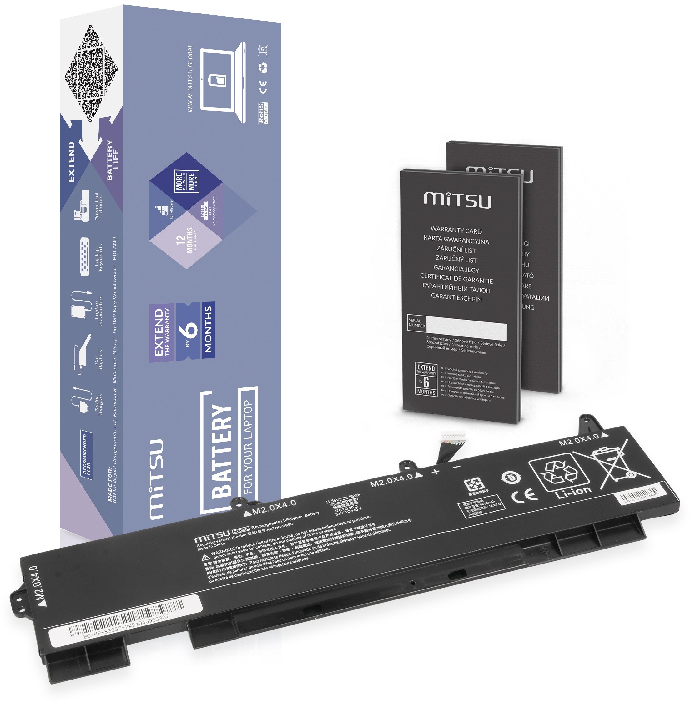 Bateria Mitsu do HP EliteBook 850, 855 (G7, G8), ZBook Firefly 15 (G7, G8)