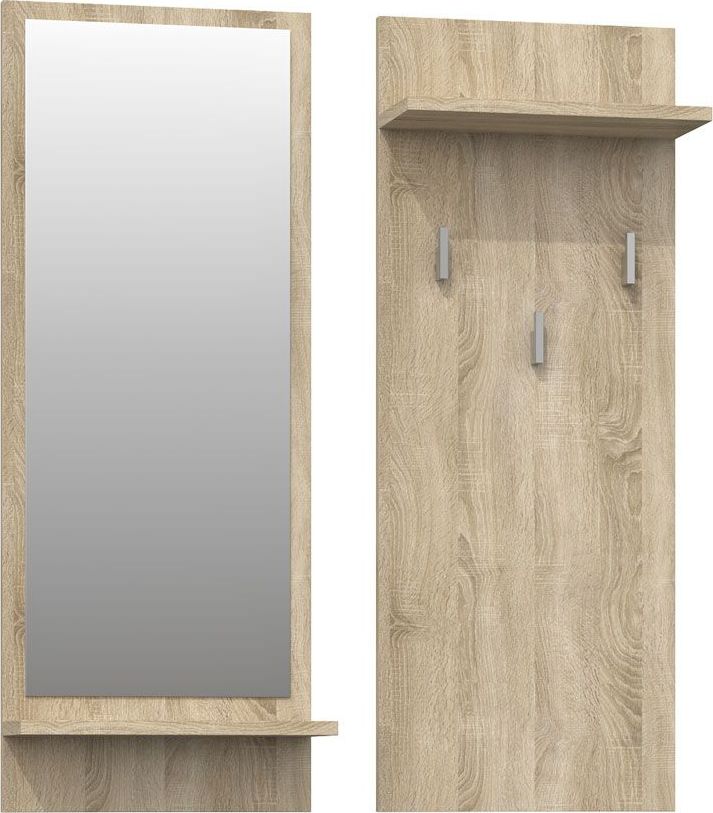 Elior Zestaw wieszak i lustro Donel - dąb sonoma
