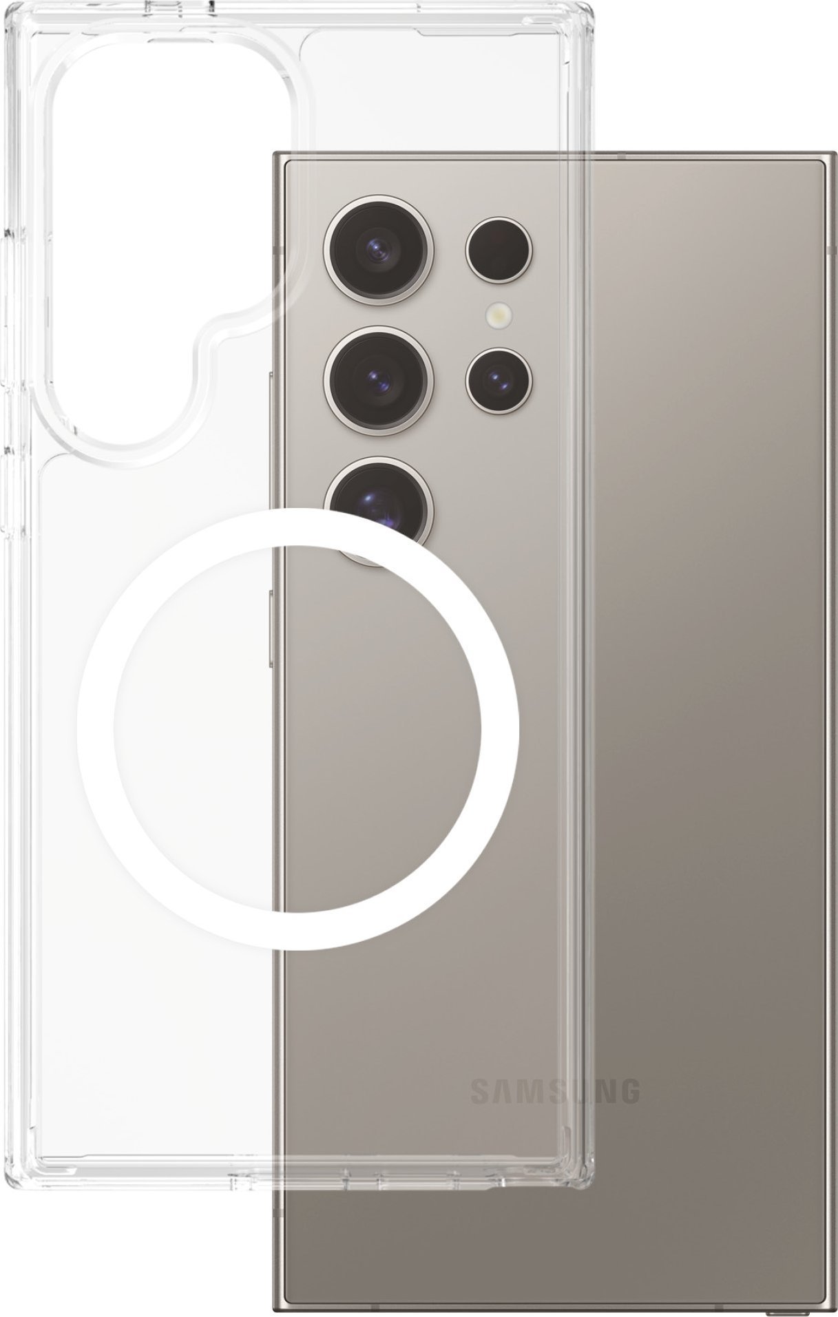 CARE Flagship Case Clear w. white QI Galaxy S25 Ultra