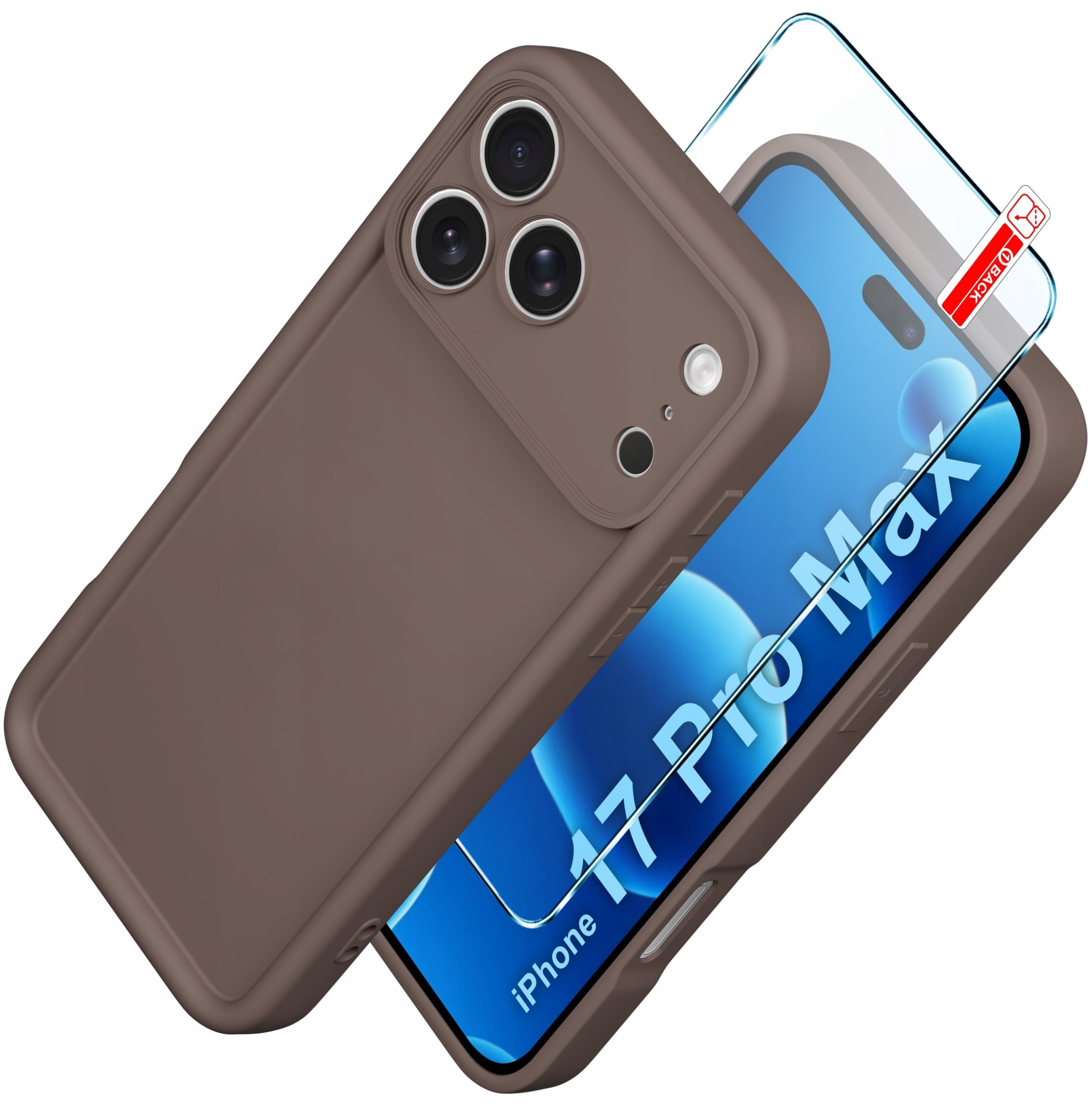 Etui do iPhone 17 Pro Max CASE silikonowe MATOWE + SZKŁO 9H