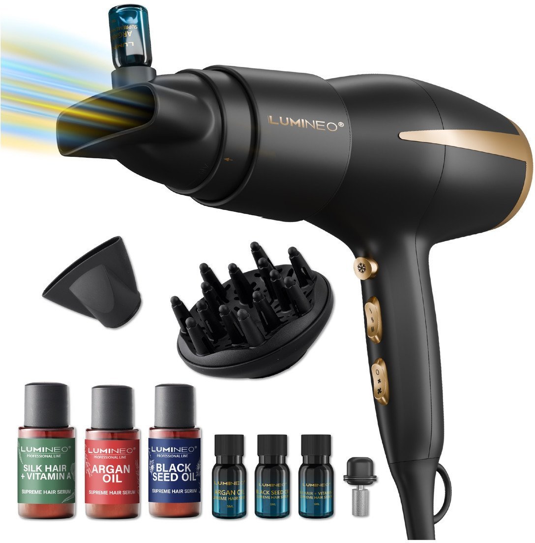 Lumineo Professional Line suszarka z dyfuzorem do serum jedwabny powiew + Zestaw serum 3 x 20 ml 60ml