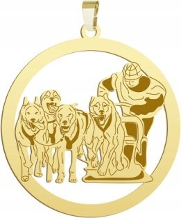 Radziszewska Jewellery Pozłacana Zawieszka Psie zaprzęgi GRAWER