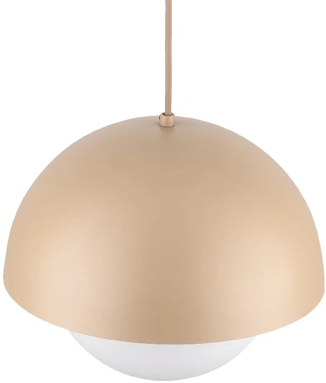 Wisząca lampa do salonu Bono Sabia mleczna kula beżowy