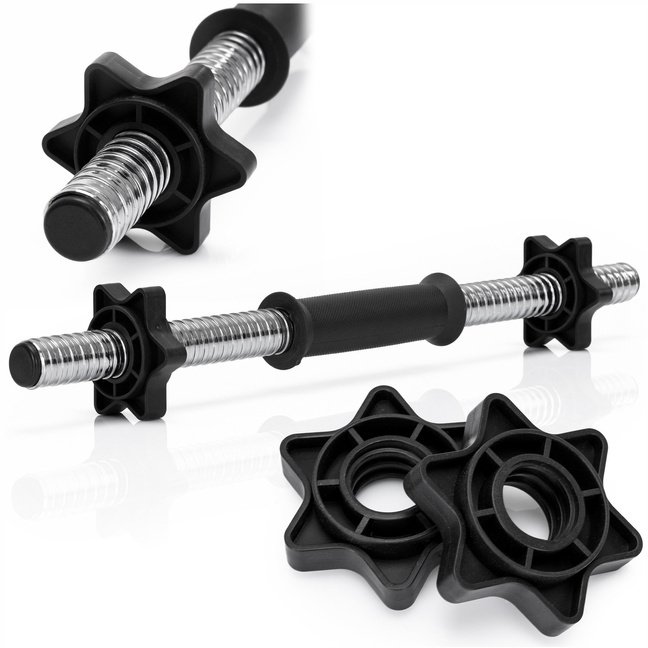 Gryf krótki 45 cm do hantli z zaciskami śr. 25 mm gwintowany, stal chromowana UNIWERSALNY