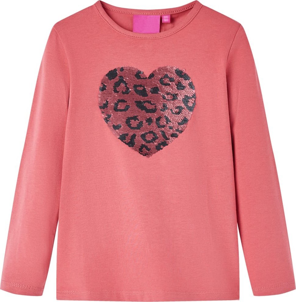 vidaXL Koszulka dziecięca z długimi rękawami, stary róż, 92