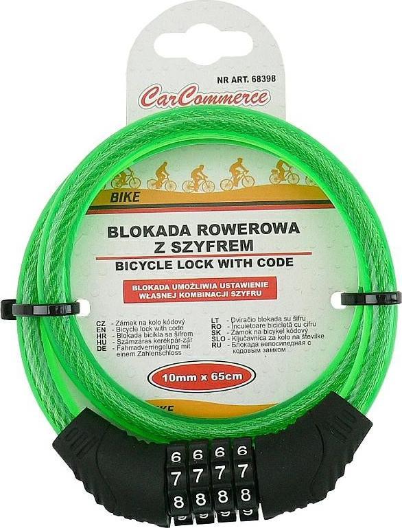 Carcommerce Blokada rowerowa 10mm x65cm - szyfr własny