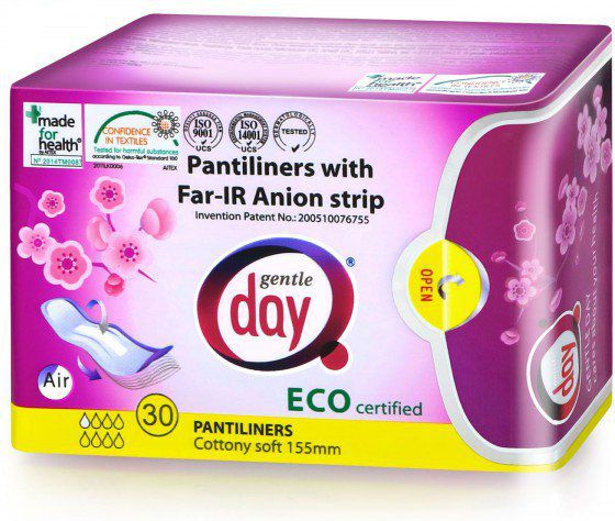 Gentle Day Wkładki ekologiczne do codziennego stosowania z paskiem anionowym 15 sztuk
