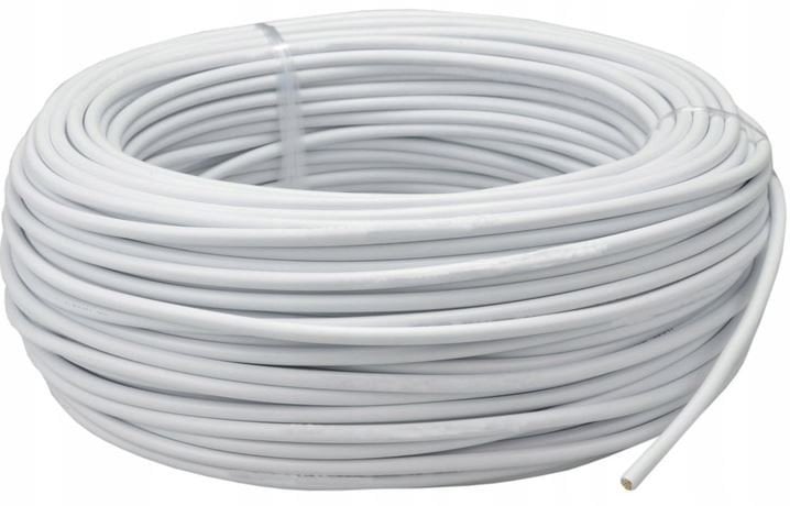 Przewód mieszkaniowy OMY 2x1mm2 300/300V biały krążek 100m