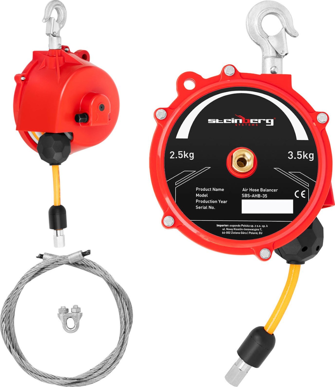Steinberg Balanser linkowy odciążnik z wężem pneumatycznym 2,5 - 3,5 kg 1,3 m Balanser linkowy odciążnik z wężem pneumatycznym 2,5 - 3,5 kg 1,3 m