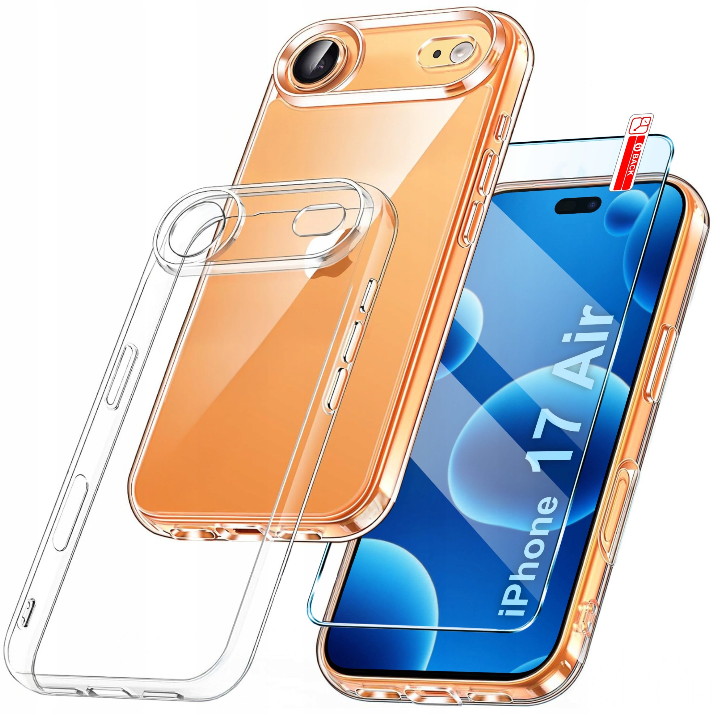 Etui do iPhone 17 Air WZMACNIANE CLEAR CASE 2MM + Szkło 9H