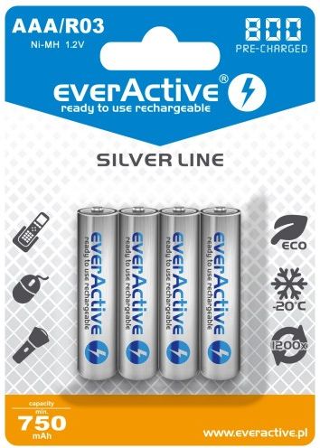 EverActive Akumulator Silver Line AAA / R03 800mAh 4 szt.